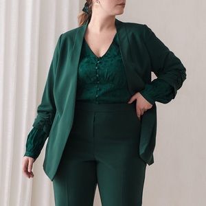 Addition Elle emerald green open blazer